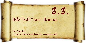 Békéssi Barna névjegykártya